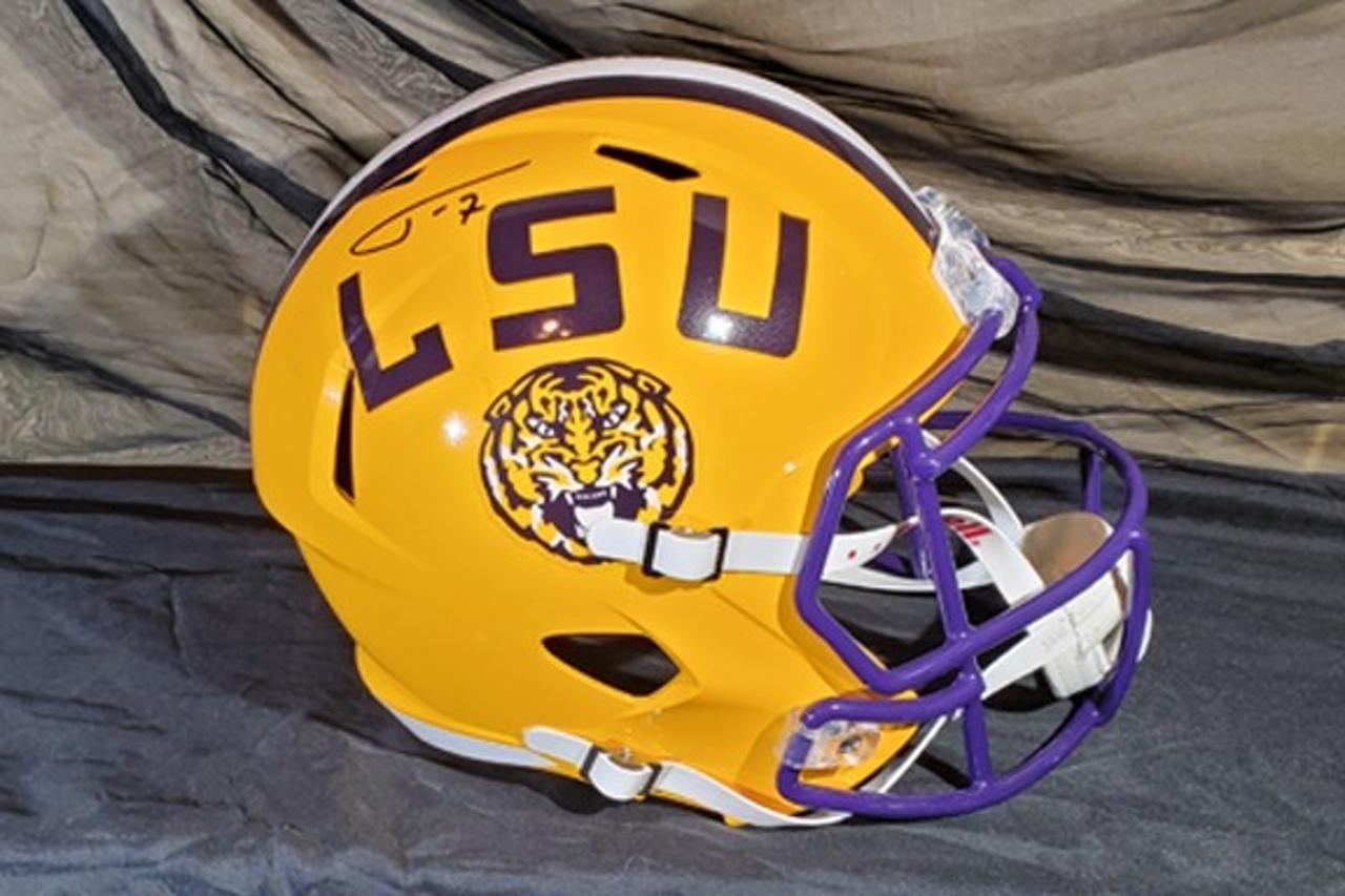 T. Matthews Signed LSU Speed Helmet Replica | Powered by Givergy