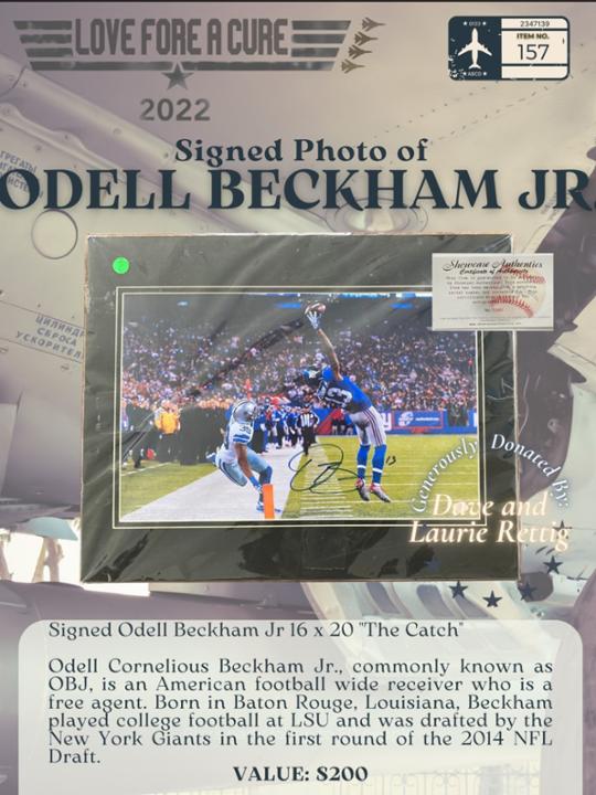 Odell Beckham Jr Autographed New York Giants Catch 16x20 Photo